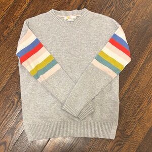 Boden Gray Sweater with Multicolor Stripes